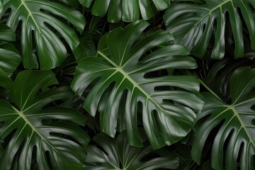 Tropical palm leaves pattern background. Ai generative