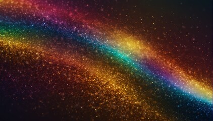 rainbow golden wave light bright glitter background from Generative AI