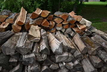 Pile of outdoor firewood in Arkansas