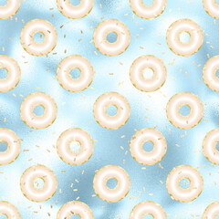 Blue and Champagne Donut Digital Paper, Pattern Digital Paper