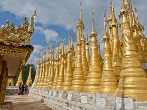 Chinese tourists visit Buddhist temples in the Inle Lake region, Shan State, Myanmar (Burma), Asia