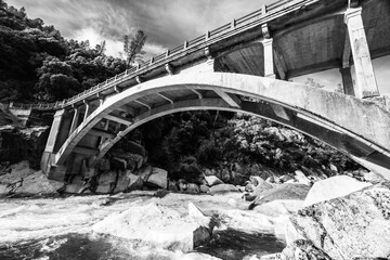 Yuba River Bridge in Black and White