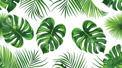 Tropical leaves. Abstract vector seamless pattern vector