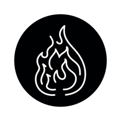 Flames black line icon.Natural element. Pictogram for web page, mobile app, promo