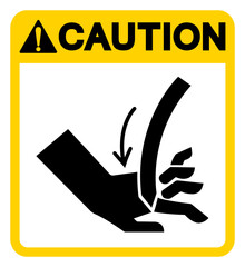 Caution Cutting of Hand Curved Blade Symbol Sign, Vector Illustration, Isolate On White Background Label .EPS10