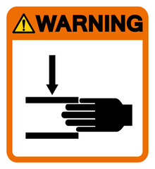 Warning Hand Crush Force From Above Symbol Sign, Vector Illustration, Isolate On White Background Label .EPS10