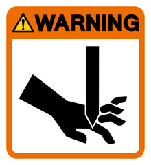 Warning Cutting of Fingers Straight Blade Symbol Sign, Vector Illustration, Isolate On White Background Label .EPS10