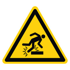 Beware Step Symbol Sign,Vector Illustration, Isolated On White Background Label. EPS10