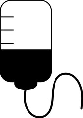 saline iv bag health medical vector outline
