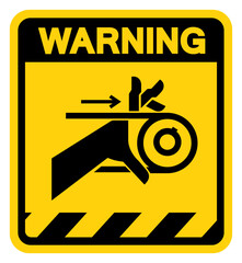 Hand Entanglement Belt Drive Warning Sign, Vector Illustration, Isolate On White Background Label .EPS10