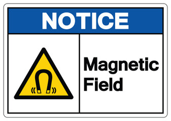 Notice Magnetic Field Symbol Sign, Vector Illustration, Isolate On White Background Label .EPS10