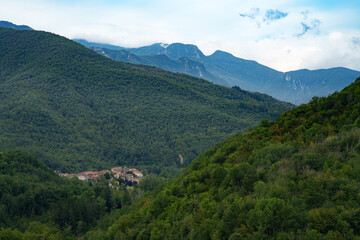 Fototapeta na wymiar Mountain landscape near Casola in Lunigiana, Tuscany, Italy