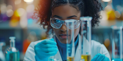 Young Black Scientist Working in Laboratory