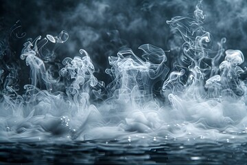 Thick Clouds of Smoke Floating in Air. Generative AI