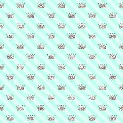 Aqua and Silver Glitter, Pattern Digital Paper