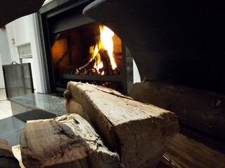 Fire Burning in Wood Stove