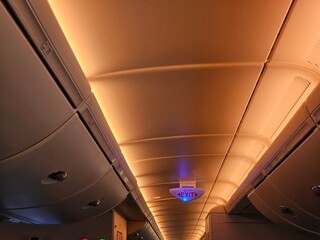 Interior of an Airplane Illuminated