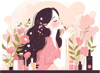 Beauty, skincare, women, cosmetics, pink