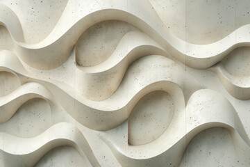 3D wave pattern on a creamy surface
