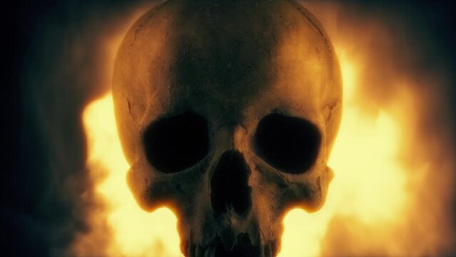 Skull With Glowing Smoke Rushing Around It