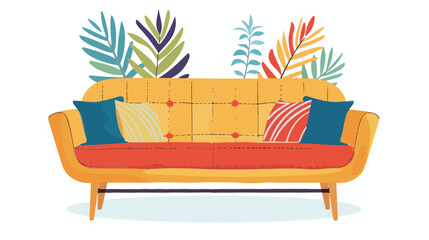 Art Deco sofa isolated. Vector flat style cartoon illustration