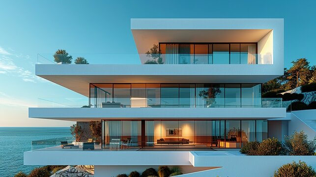 Architectural Blanc: Contemporary White Building with Modern Flair