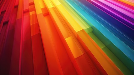 Rainbow of extruded glossy tiles - obrazy, fototapety, plakaty