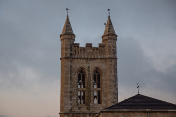 Fototapeta na wymiar Jerusalem, St. George's Anglican Cathedral in the early morning. Selective focus