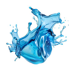 Fototapeta premium Blue color floating beautiful splash, water splash, isolated splash