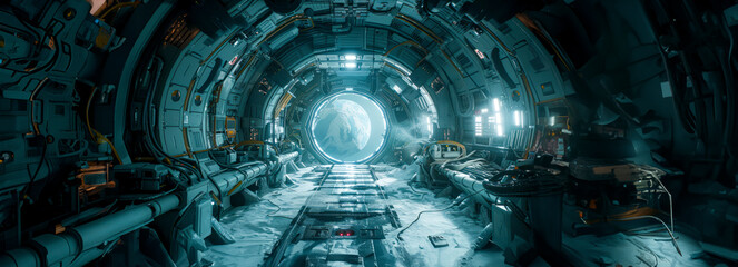 Exploring the Futuristic World: Unreal Engine Concept Art of Interior Spaceship and Game Environment