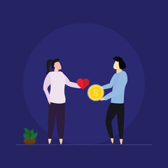 Hand holding a heart symbol, Charity and donation, Give love and share love concept 