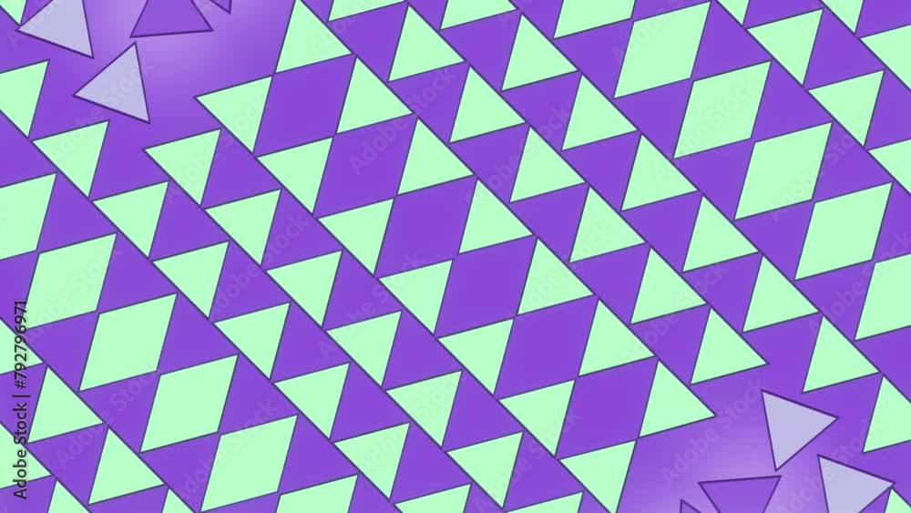 Fototapete Symmetrical composition of transformation triangles. 3d rendering loop animation