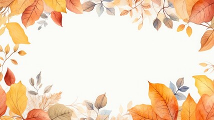 紅葉の水彩フレーム_2