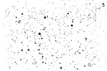 Grunge vector texture with black paint splashes. Abstract grainy noisy background.