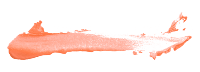 Shiny orange brush watercolor painting isolated on transparent background. watercolor png