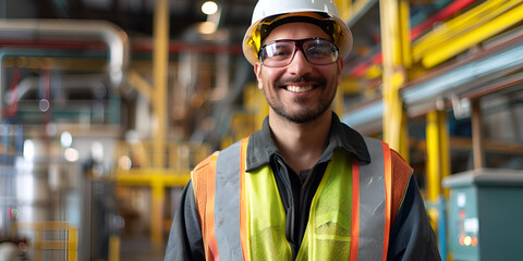 Labor day man worker builder safety helmet safety uniform