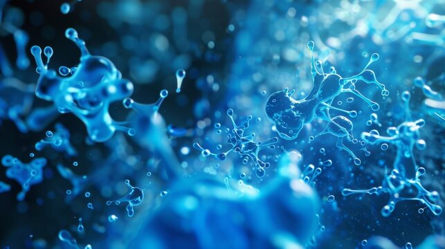 3D background of fluorescent nanorobots dispersed in laboratory water