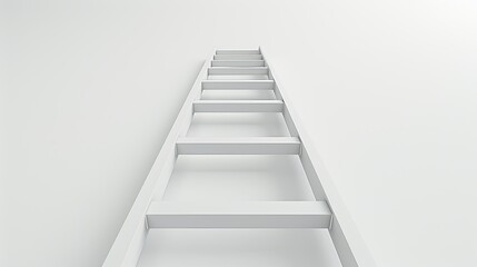 Fototapeta na wymiar Create an engaging 3D illustration of a ladder against a pristine white background, symbolizing the journey to success