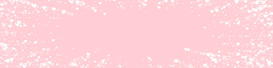 White hearts scattered on pink background. - 792803924