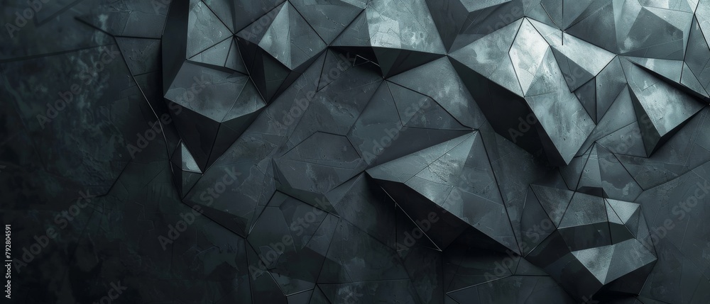 Poster background design with dark polygons. 3d rendering