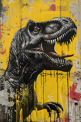 graffiti of a dinosaur