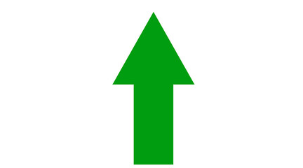 Green one arrow icon, Green color arrow indicator Symbol
