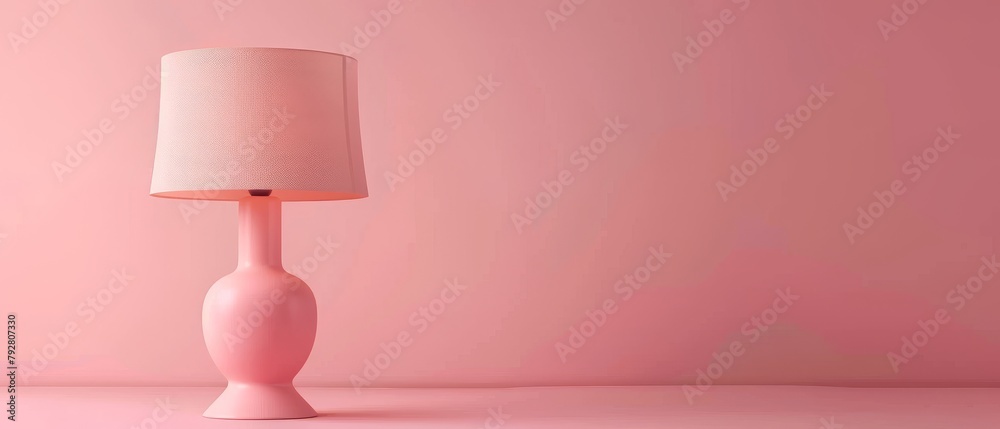 Sticker Minimal concept pastel pink table lamp