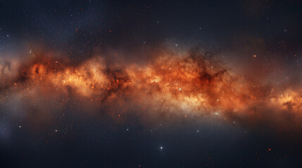 Fototapeta premium A mesmerizing panorama of the Milky Way galaxy unfolding above a serene desert mountain range at night.