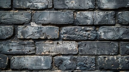 Naklejka premium Gray grey anthracite rustic brick wall brickwork stonework masonry texture background