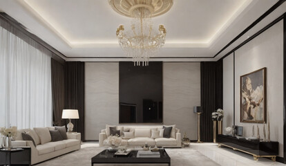 modern living room with fireplace