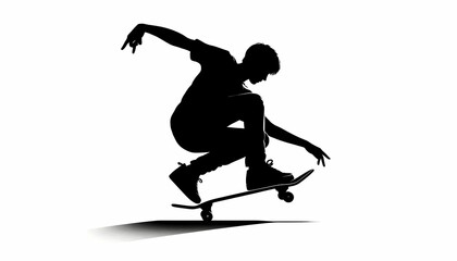 Obraz premium Boy having fun playing skateboard