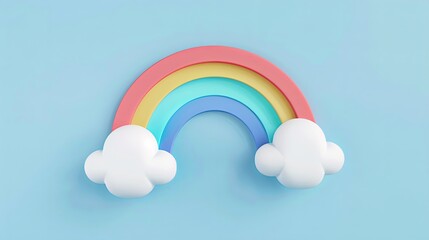Joyful Rainbow Bridges Clouds in Childlike Wonder