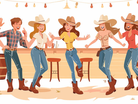 Line Dancin' Country Rhythm: Boots Kickin' and Laughter Fillin' the Air