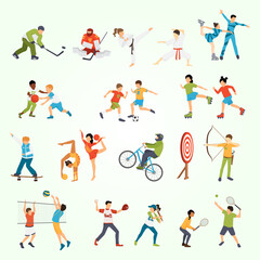 Kids sport icons set